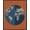 Blue Orange Gray, Pattern 3, variant on ODIKA Round Circle Map Ring Motif Planetary Galaxy Circles for Dorm Room, Small Living Apartment, Stain Resistant Low Profile