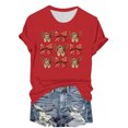 thumbnail image 1 of Hyknon Hauts pour Femmes Été Saint-Valentin Imprimé Manches Courtes Col Rond Haut/chemise Pull Doux Polyvalent pour Sortir, 1 of 4