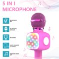thumbnail image 5 of Rirool Wireless Karaoke Microphone with LED Lights - Portable Handheld Mic Speaker for Kids & Adults, Bluetooth Speaker, Recording Function, red, 5 of 8