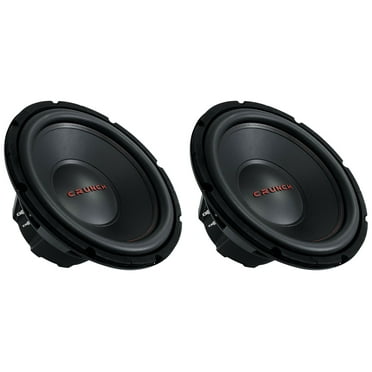 Crunch CRW12D4 Vented Enclosure Subwoofer Car Speakers, (2 Pack)