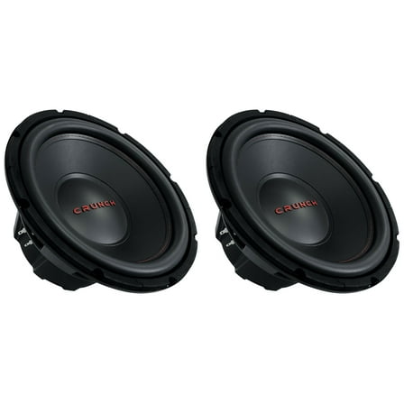 Crunch CRW12D4 Vented Enclosure Subwoofer Car Speakers, (2 Pack)