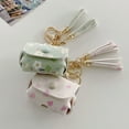 thumbnail image 7 of Case for Airpods Pro 2 3 Cute Leather Bag Flower Strawberry Heart Charging Box Cover Soft Earphone Case with TasseMingX Keyring new (beige,For AirPods 3 New), 7 of 7