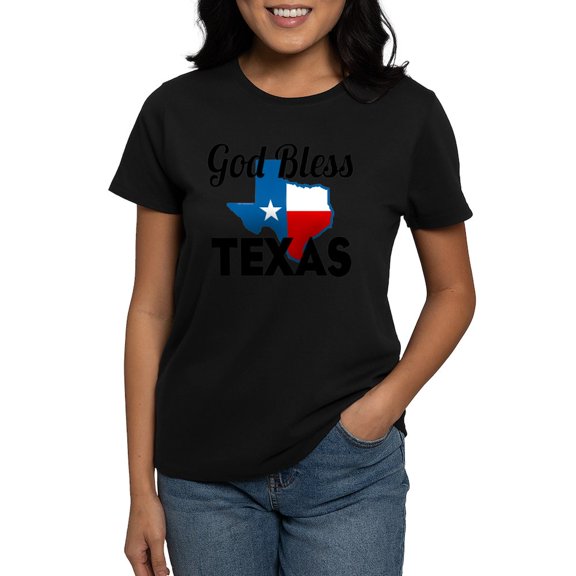 CafePress - God Bless Texas Women's Value T Shirt - Women's Traditional Fit Dark T-Shirt