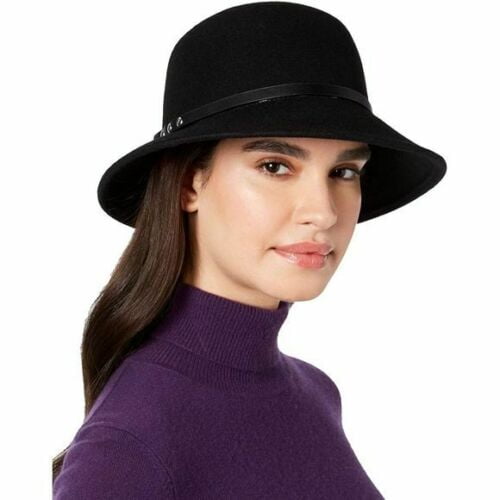 Nine West Wool Felt Trench Cloche Hat w 