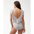 thumbnail image 2 of Tommy Bahama Blue Coral Cabana V-neck Flounce One-piece, Swimming Pool Blue, 4, 2 of 2