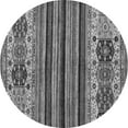 thumbnail image 1 of Ahgly Company Indoor Round Abstract Gray Modern Area Rugs, 4' Round, 1 of 4