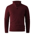 thumbnail image 2 of pstuiky hombres de manga larga, Suéter de punto cálido de color sólido de moda informal para hombre, manga larga, top redondo Tops de hombre xxl, 2 of 6
