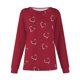 thumbnail image 3 of Gibobby Blusas Manga Larga Mujer Camiseta de manga larga con encaje de algodón y estampado floral para mujer（Rojo， L), 3 of 4