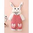 thumbnail image 2 of Diconna Infant Baby Fuzzy Bunny Costume Long Sleeve Hood Coat Button Down Warm Rabbit Romper, 2 of 4