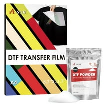 DTF Film and Powder - A-SUB DTF Powder for Sublimation 2.2lb and  A4 30 Sheets DTF Film Paper for Dark, Light Color Fabrics