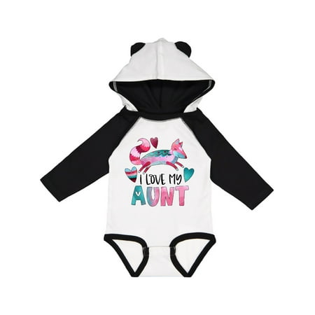 

Inktastic I Love My Aunt Pink and Blue Fox with Hearts Gift Baby Boy or Baby Girl Long Sleeve Bodysuit