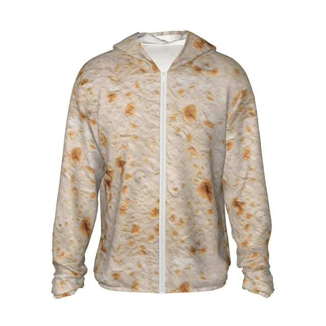 Vsdgher Sweat à Capuche Imprimé Tortilla pour Adultes, Protection Solaire à Manches Longues pour Hommes et Femmes, Pêche, Course, Natation - Grand