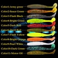 thumbnail image 4 of Cebo de Pesca Eigraketly 6 uds Gusano Suave 75mm Cola en T, 4 of 6