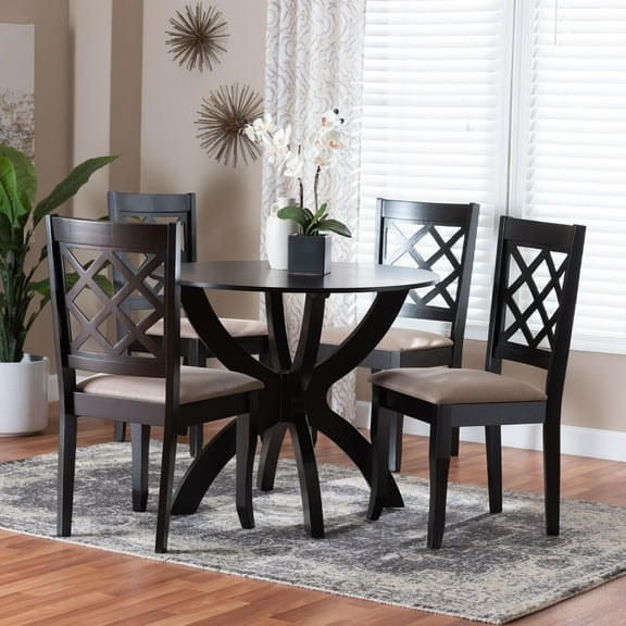 Baxton Studio Savina Modern Dining Set, 5-Piece, Sand