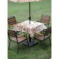 thumbnail image 3 of Outdoor Tablecloth with Umbrella Hole and Zipper, Spring Floral Square Table Cloth 54x54 Inch Waterproof Tablecloth, Watercolor Elegant Pastoral Flowers Picnic Table Cover for Patio Camping, 3 of 7