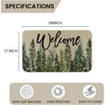 thumbnail image 3 of Welcome Green Pine Trees Christmas Door Mat 17x30 Inch, Xmas Seasonal Winter Holiday Decorative Low-Profile Rug Christmas Doormat for Indoor Outdoor, 3 of 6