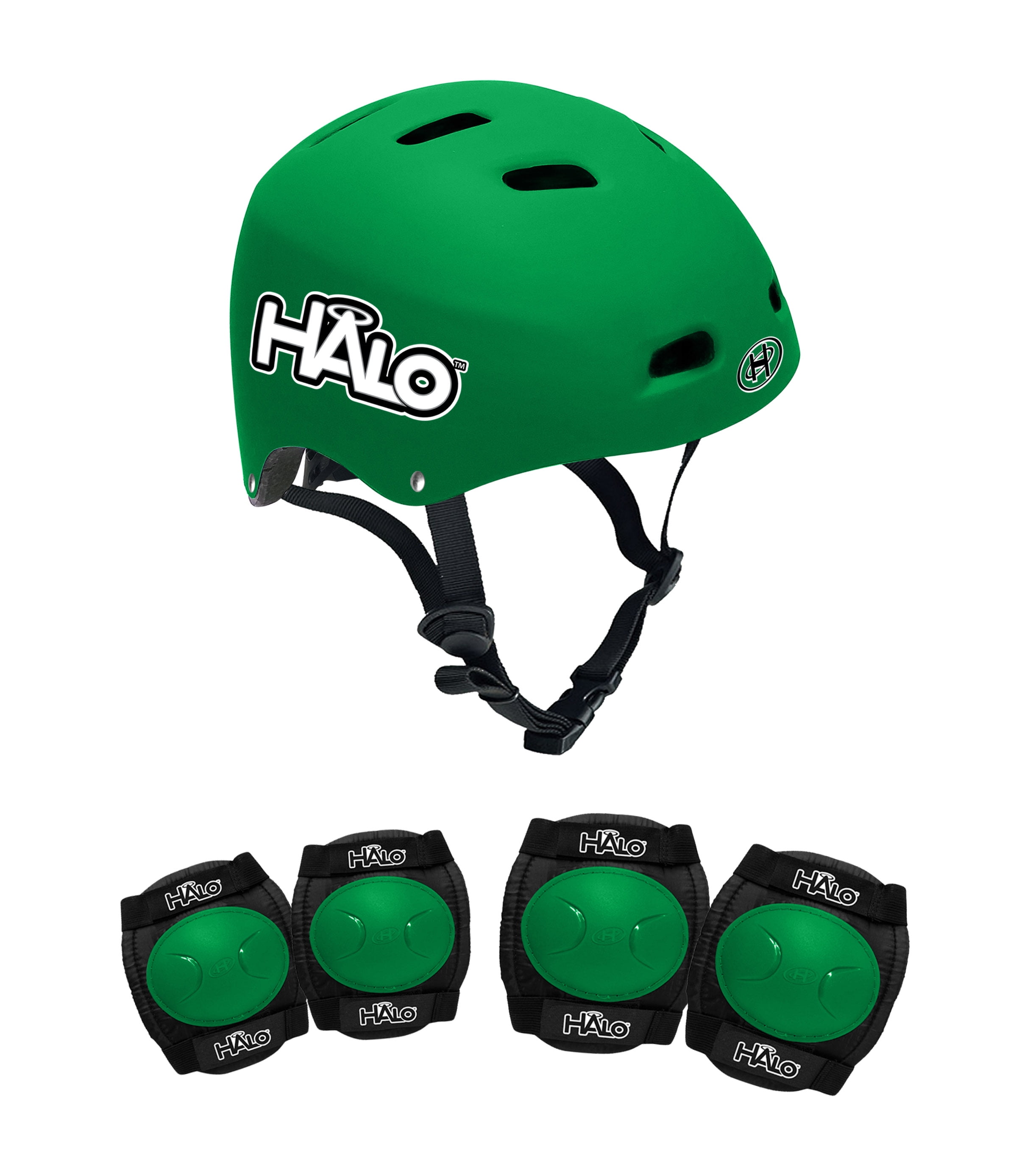 HALO 3 in 1 Helmet and Protective Pad Combo Set - Green
