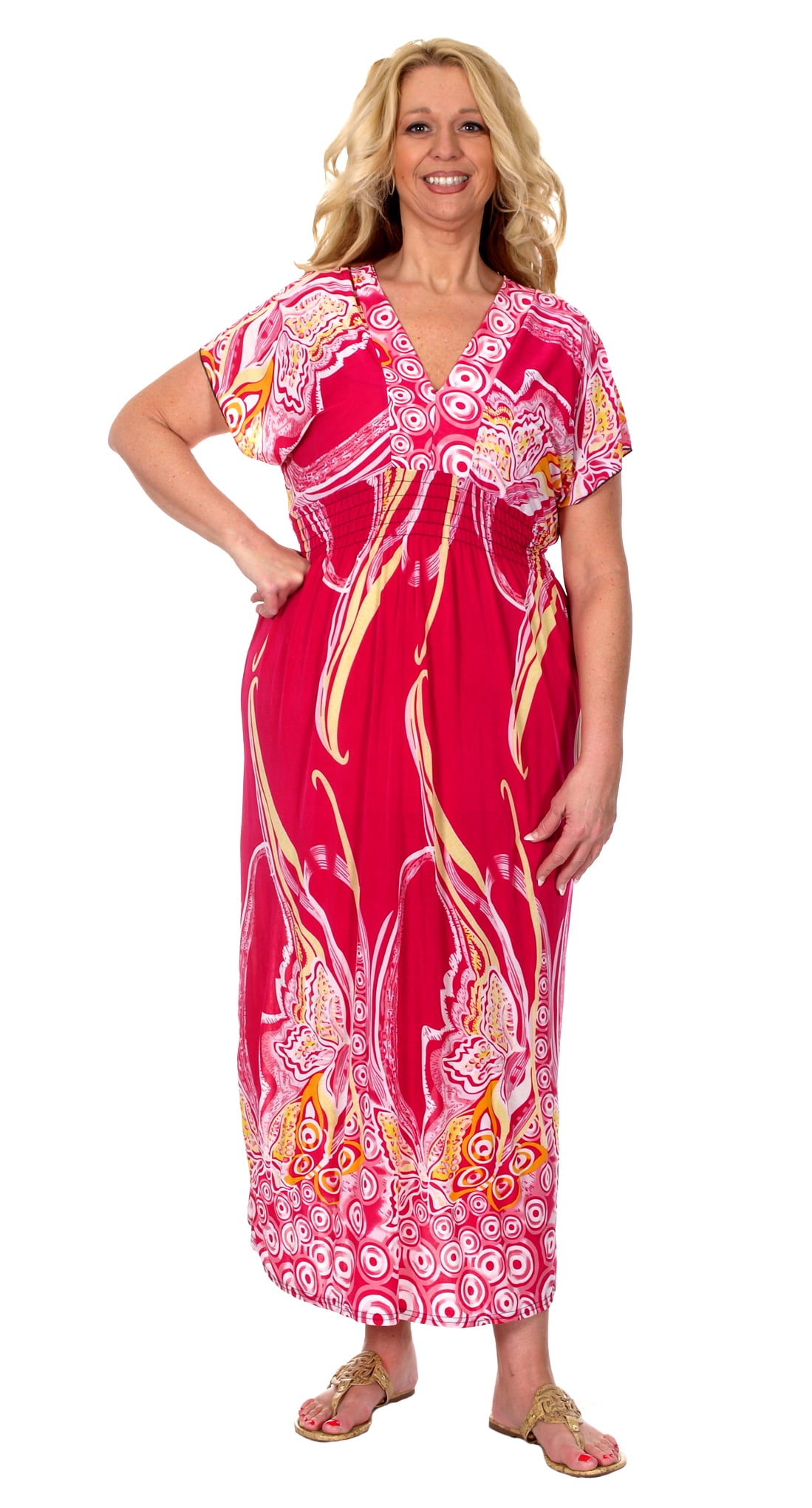women's plus size pink dresses