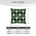 thumbnail image 4 of Bingfone Green Squares Linen Throw Pillow Covers Cushion Case Pocket Button Vintage Farmhouse Pillowcase-18"x18", 4 of 9