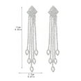 thumbnail image 5 of OUOYYO Sparkling Square Tassel Drop Earrings for Women - Diamond-Like Rhinestone Dangle Wedding Party Jewelry, Elegant Evening Glam Accessories, 5 of 6