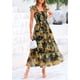 thumbnail image 3 of Vestido PRETTYGARDEN Floral Negro y Amarillo, Midi sin Mangas, Talla L, 3 of 8