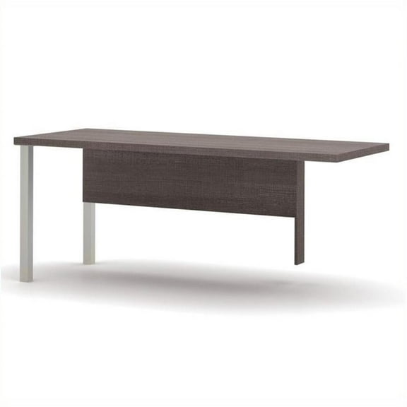 Scranton & Co Return Table with Metal Legs in Bark Grey
