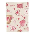 thumbnail image 1 of Valentines Pink Flower Heart Throw Blanket, Super Soft Anti-Pilling Flannel Bed Blankets, 50"x40", 1 of 8