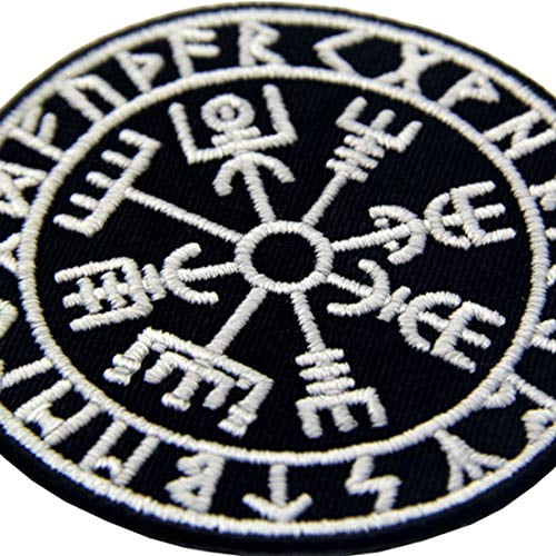 vegvisir viking compass glow dark GITD embroidered morale sew iron on patch 