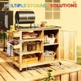 thumbnail image 7 of Olurrisa Versatile Storage Cabinets,with Stainless Steel Top,Outdoor Grill Cart,Solid Wood Outdoor Kitchen Island with Wheels, 7 of 7