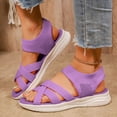 thumbnail image 2 of Pandaie Womens Walking Hiking Sandals Comfortable Arch Support Orthopedic Summer Shoes Mesh Breathable Open Toe Sneakers for Plantar Fasciitis Purple 7.5, 2 of 9