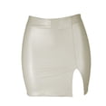 thumbnail image 5 of MIXUE Skirts For Women Summer Solid Color PU Leather Zipper Sexy Bodycon Skirt Streetwear,Beige,XXL, 5 of 6