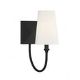 thumbnail image 3 of 1 Light Metal Wall Sconce with White Fabric Shade-13 inches H By 5 inches W-Polished Nickel Finish Bailey Street Home 159-Bel-4167318, 3 of 4