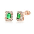 thumbnail image 1 of DPTALR Multicolor Earrings Color Zircon Single Full Diamond, Crystal Earrings(Platinum Rectangle), 1 of 9