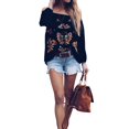 thumbnail image 3 of Camisa floral de manga larga con hombros descubiertos para mujer Xemadio CJWUS-4626, 3 of 8