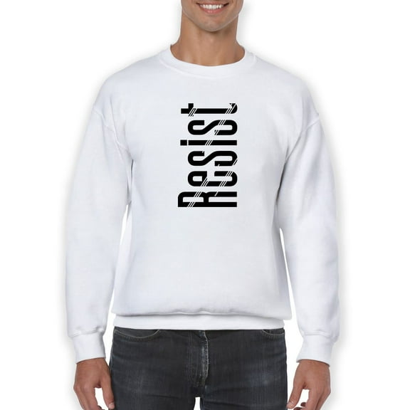 Resist Written Vertically Quote Sweatshirt Men -GoatDeals Designs, Male Medium