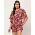 thumbnail image 2 of Moomaya Sleepwear, Printed Kaftan With Shorts Set, Rayon Nightwear 2 Pc Loungewear, 2 of 9