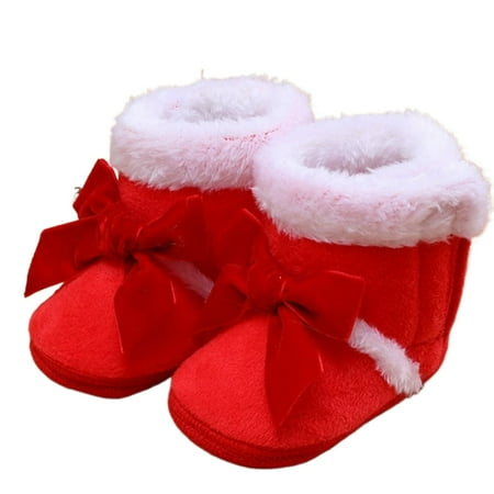Lcxweerr Kids Anti-Skid Snow Boots 0-18M Infant Baby Baby Girls Winter Warm Shoes