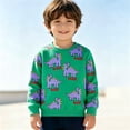 thumbnail image 2 of GCETTIC Kids Long Sleeve Casual Sweatshirt Kids Boys Girls Sweatshirt Pullover Dinosaur Graphics Cotton Fabric Breathable Material Green,5-6 Years, 2 of 9
