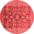 thumbnail image 1 of Ahgly Company Indoor Round Oriental Red Traditional Area Rugs, 7' Round, 1 of 4