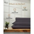 thumbnail image 3 of Full XL Size 100% Microfiber Fabric 4Pcs Sheet Set, Upto 18" Inch Deep Pocket Bed Sheet Set - Dark Grey Solid, 3 of 7