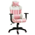 thumbnail image 1 of Vinsetto Chaise de Bureau Chaise de Jeu de Course en Similicuir Hauteur Réglable Inclinable avec Roues, Appui-Tête, Support Lombaire pour Filles Cadeau, Rose et Blanc, 1 of 10