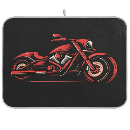 

Dish Drying Mat 16 x 18 Highly Absorbent Microfiber for Dishes Utensils Hard Shadows