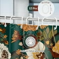 thumbnail image 2 of Aimego Stall Small Shower Curtain - Boho Floral Dark Green Bohemian Chic Flowers Botanical Leaves Narrow Half Fabric Cloth Shower Curtain Set for Bathroom Decor Accessories Bath Curtain, 36"x72", 2 of 5