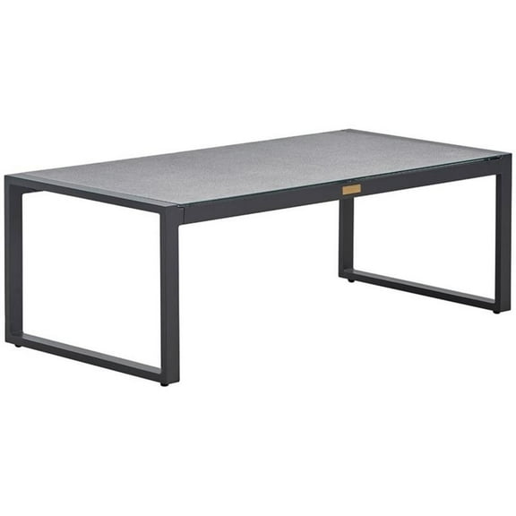 Tommy Hilfiger Hampton Outdoor Coffee Table Gray Pebbled Glass