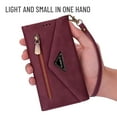 thumbnail image 5 of Dteck Crossbag Case For Samsung Galaxy Note 20, PU Leather Wallet Lager Capacity Purse With Zipper Pocket, Flip Folio Stand Phone Cover with Wrist Strap / Shoulder Strap, Winered, 5 of 6