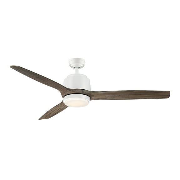 Reya 56-inch Wood Blades LED Ceiling Fan - 56 inches White N/A Satin