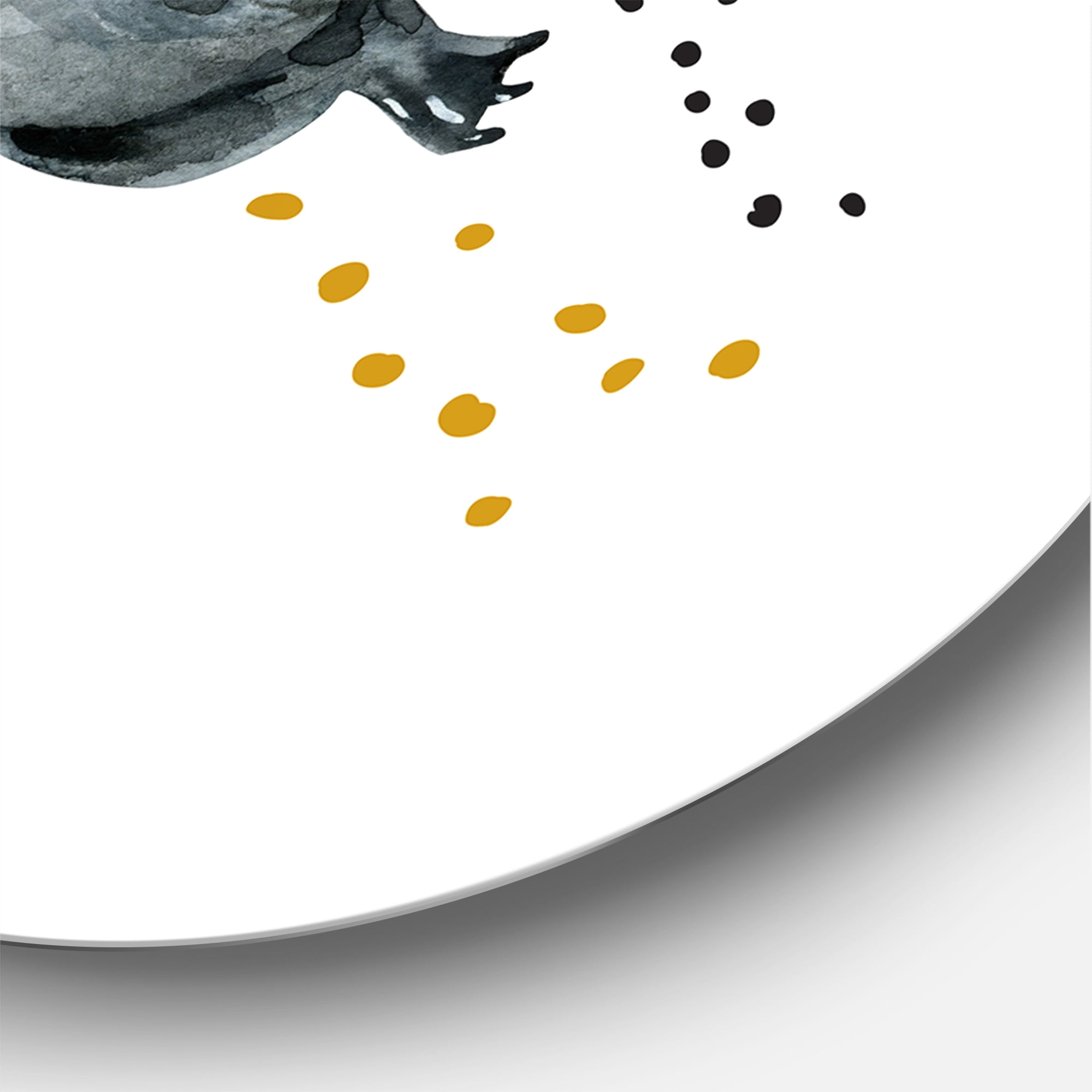 Designart 'Little Penguin Flying Planets and Stars I' Farmhouse Circle Metal Wall Art 23x23 - Disc of 23