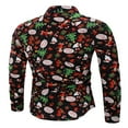 thumbnail image 2 of Men‘s Christmas Dress Shirts Fun Printed Long Sleeve Regular Fit Button Down Shirts Light Blue M, 2 of 3