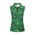 thumbnail image 5 of Yuyamidu Colorful Lights Women's Golf Shirts Green 1/4 Zip Sleeveless Collared Tennis Golf Shirts Christmas Athletic Shirts Fashion Tennis Tank Top Size M, 5 of 8