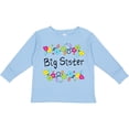 thumbnail image 3 of Inktastic Big Sister - Bright Flowers Girls Long Sleeve Toddler T-Shirt, 3 of 5